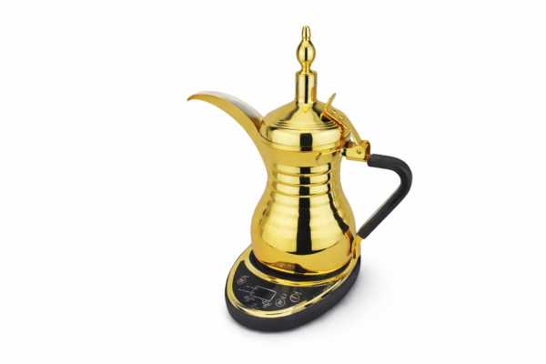 دلة مذهلة للقهوة العربية الكهربائية 800 مل   1000 واط بلون ذهبي فاخر