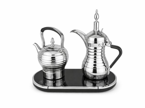 Muzhila Silver Electric Dual Set for Coffee & Tea   1600W Stainless Steel
