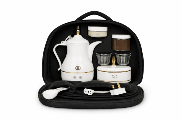 Electric Traveler Dallah Set 400ml   Complete Coffee Kit with Bag & 4 Cups
