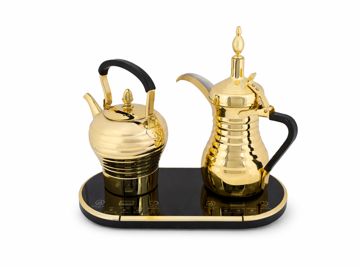 Muzhila Electric Dual Set for Arabic Coffee & Tea - 1600W Gold Edition 1 Muzhila Electric Dual Set for Arabic Coffee & Tea 1600W Gold Edition